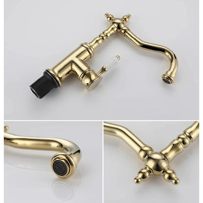 Belluno Antique Single-Handle Single-Hole Bathroom Sink Faucet with 360° Swivel Spout