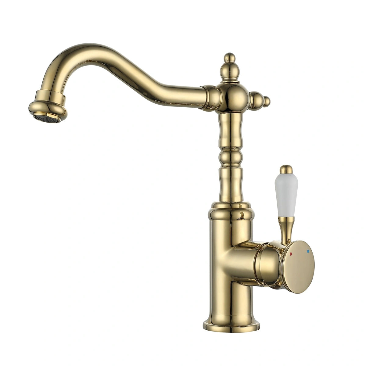 Belluno Antique Single-Handle Single-Hole Bathroom Sink Faucet with 360° Swivel Spout