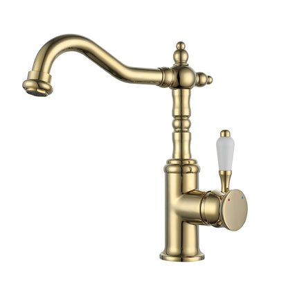 Belluno Antique Single-Handle Single-Hole Bathroom Sink Faucet with 360° Swivel Spout