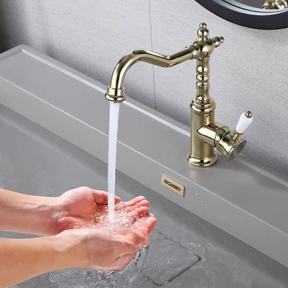 Belluno Antique Single-Handle Single-Hole Bathroom Sink Faucet with 360° Swivel Spout