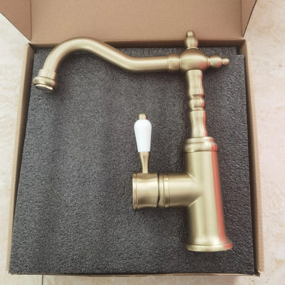 Belluno Antique Single-Handle Single-Hole Bathroom Sink Faucet with 360° Swivel Spout