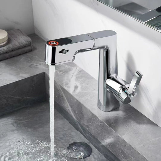 Belluno Modern Single-Handle Pull-Out Bathroom Sink Faucet with LED Temperature Display