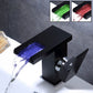 Luminous LED Color Changing Square Waterfall Bathroom Faucet