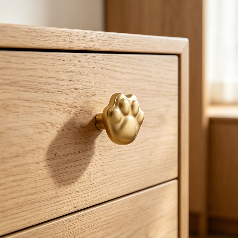 Brass Cat Paw Cabinet Knob