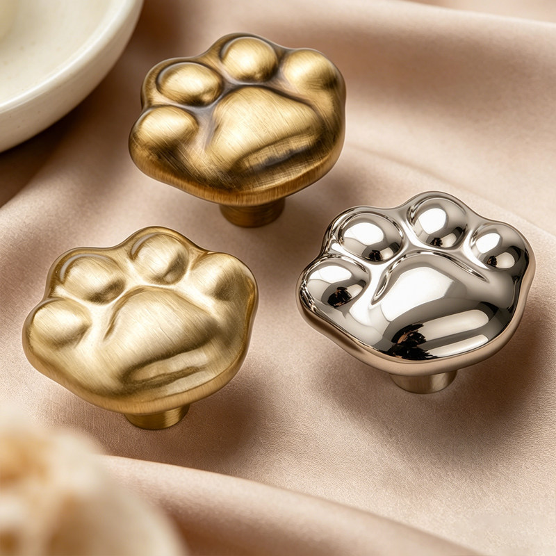 Brass Cat Paw Cabinet Knob