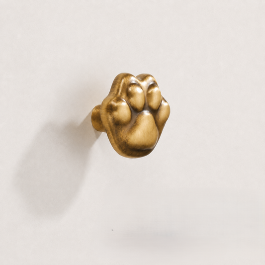 Brass Cat Paw Cabinet Knob