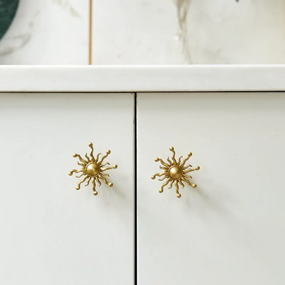 Brass Sunburst Knob for Dresser Drawers
