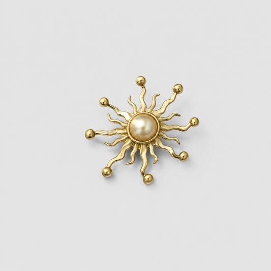 Brass Sunburst Knob for Dresser Drawers
