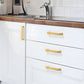 Gold Solid Brass Cabinet Handles, Square Bar Pulls