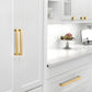Gold Solid Brass Cabinet Handles, Square Bar Pulls