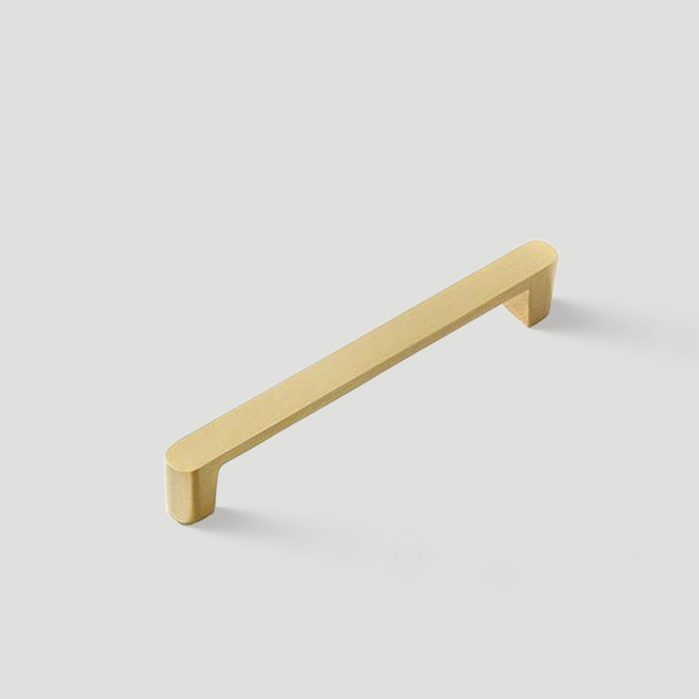 Gold Solid Brass Cabinet Handles, Square Bar Pulls