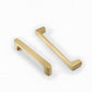 Gold Solid Brass Cabinet Handles, Square Bar Pulls