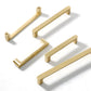 Gold Solid Brass Cabinet Handles, Square Bar Pulls