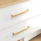 Gold Solid Brass Cabinet Handles, Square Bar Pulls