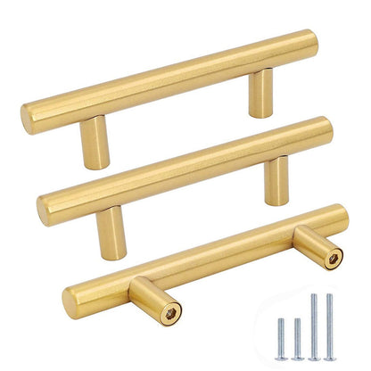 10 Pack Brushed Gold Stainless Steel Cabinet Pulls
