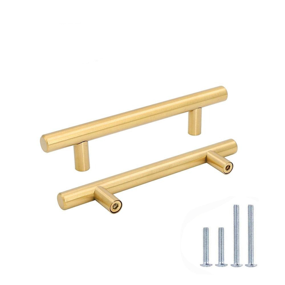 10 Pack Brushed Gold Stainless Steel Cabinet Pulls