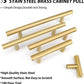 10 Pack Brushed Gold Stainless Steel Cabinet Pulls