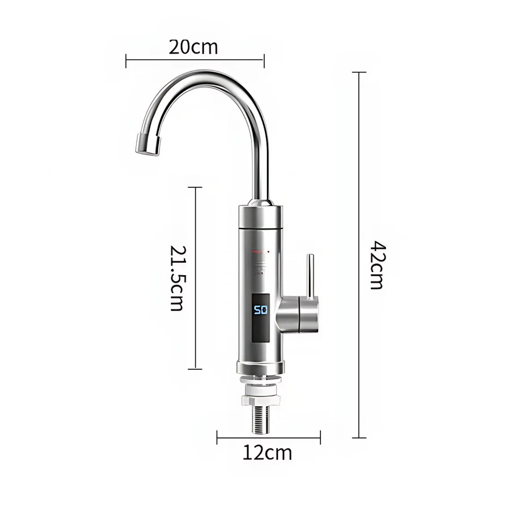 Calor Instant Electric Water Heating Faucet with LED Digital Temperature Display - Dimensions