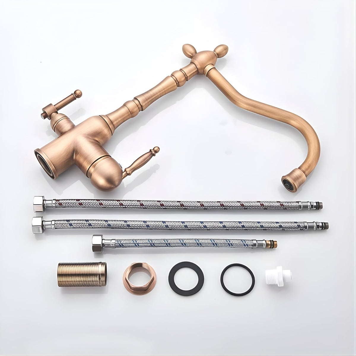 Celia 3-Way Filter Kitchen Faucet with Dual Handles - What is included