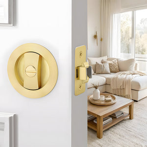 Round Pocket Door Lock for Interior Sliding Doors