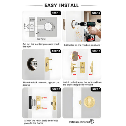 Round Pocket Door Lock for Interior Sliding Doors