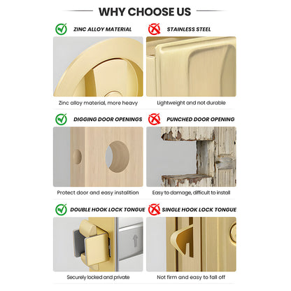 Round Pocket Door Lock for Interior Sliding Doors