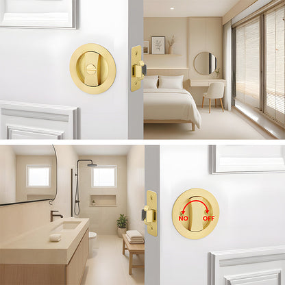 Round Pocket Door Lock for Interior Sliding Doors