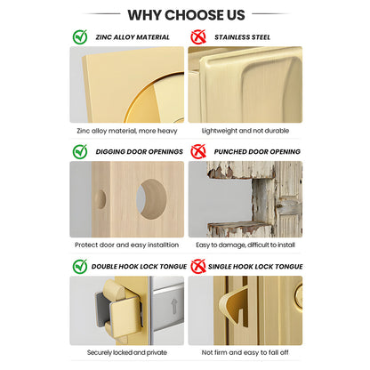 Square Keyless Pocket Door Lock with Indicator