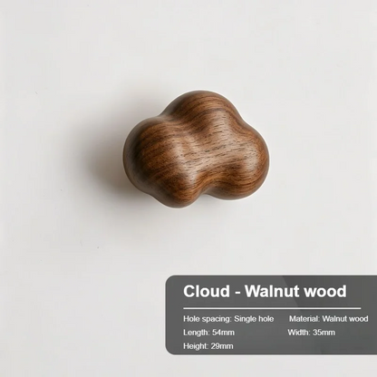 Cloud-Shaped Wood Cabinet Knob for Dressers and Cabinets