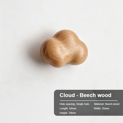 Cloud-Shaped Wood Cabinet Knob for Dressers and Cabinets