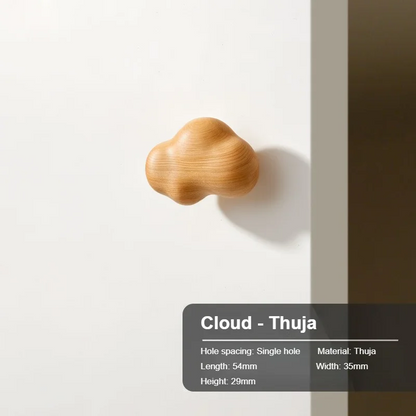 Cloud-Shaped Wood Cabinet Knob for Dressers and Cabinets