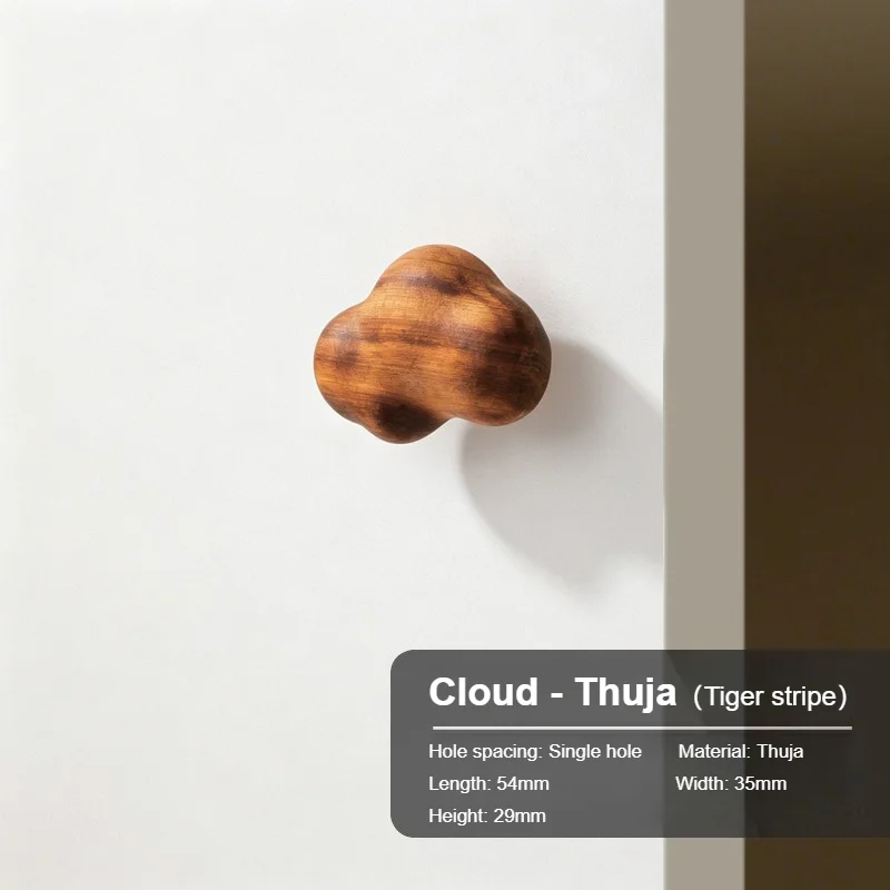 Cloud-Shaped Wood Cabinet Knob for Dressers and Cabinets