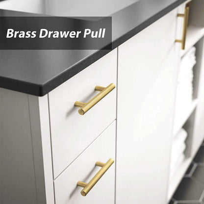 Comforsyco 10 Pack Brushed Gold Stainless Steel Cabinet Pulls