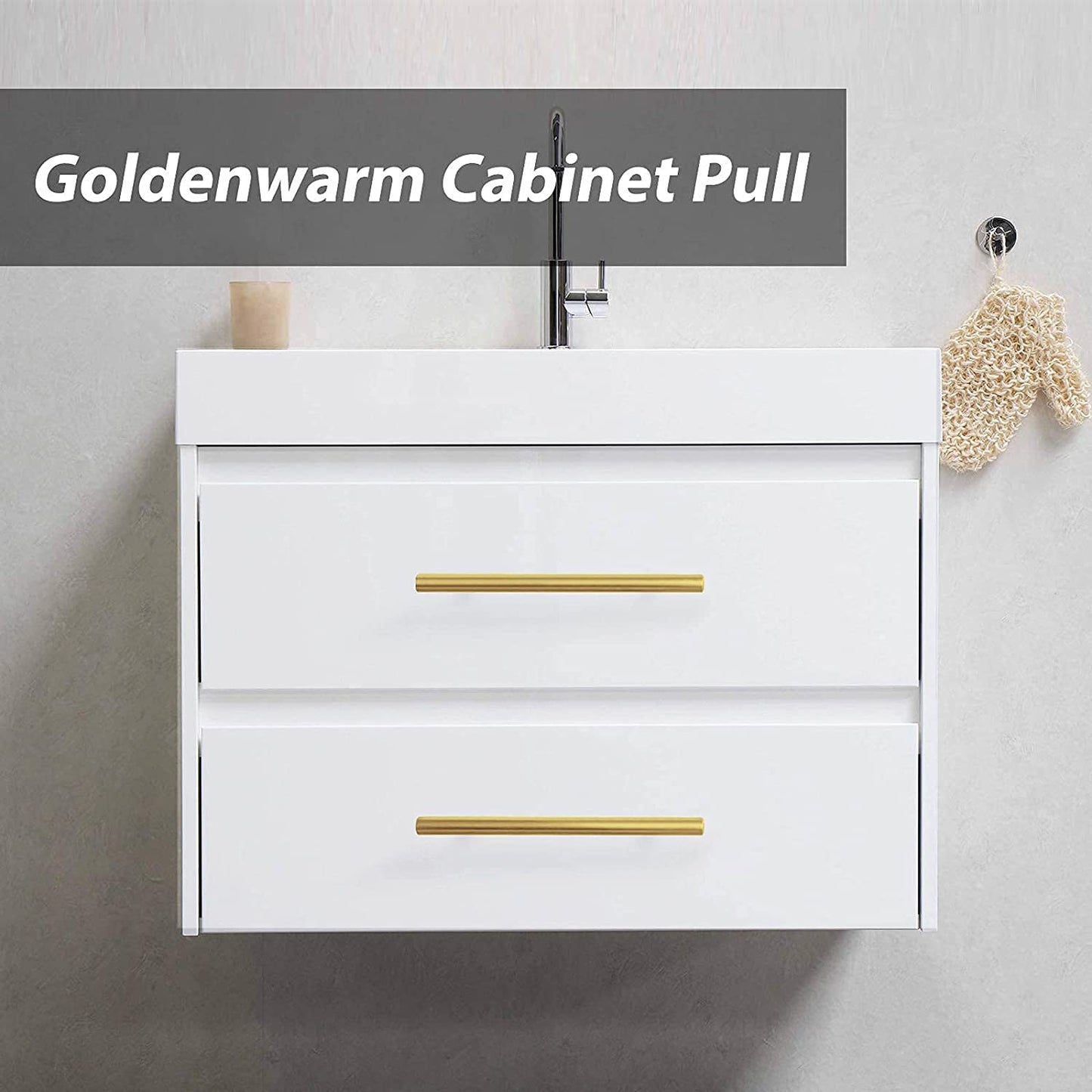 Comforsyco 10 Pack Brushed Gold Stainless Steel Cabinet Pulls
