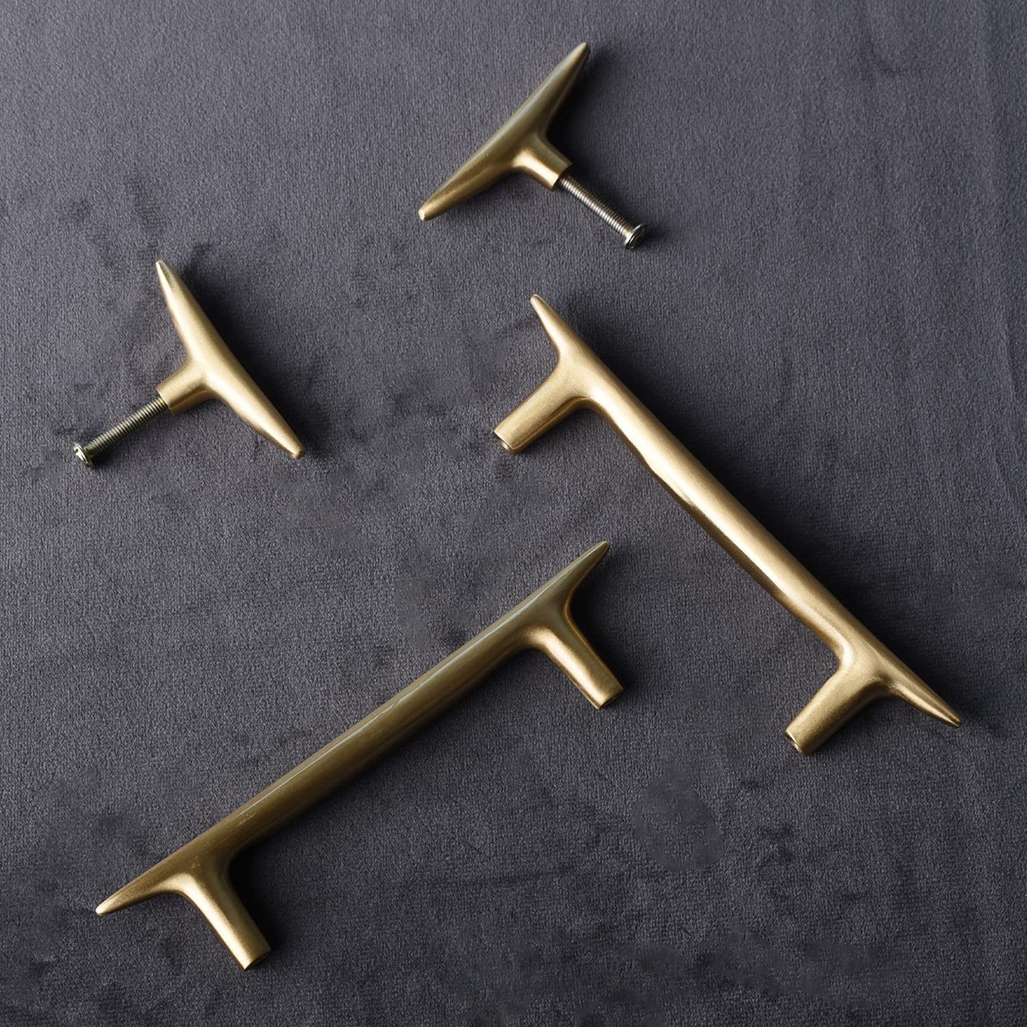 Comforsyco 1Modernist Soild Gold Brass Cabinet Handles And Kitchen Cupboard Knobs