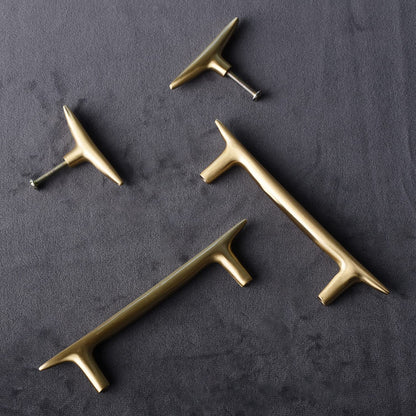 Comforsyco 1Modernist Soild Gold Brass Cabinet Handles And Kitchen Cupboard Knobs