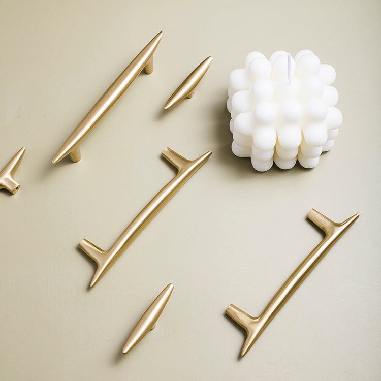 Comforsyco 1Modernist Soild Gold Brass Cabinet Handles And Kitchen Cupboard Knobs