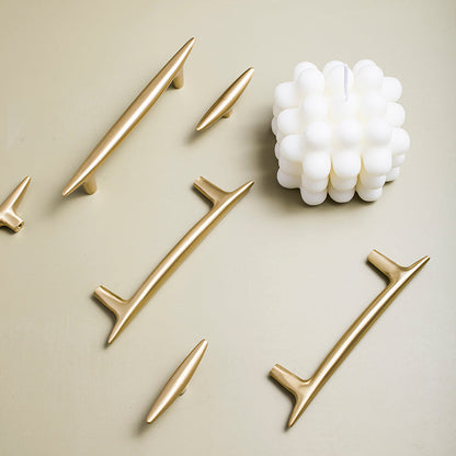 Comforsyco 1Modernist Soild Gold Brass Cabinet Handles And Kitchen Cupboard Knobs