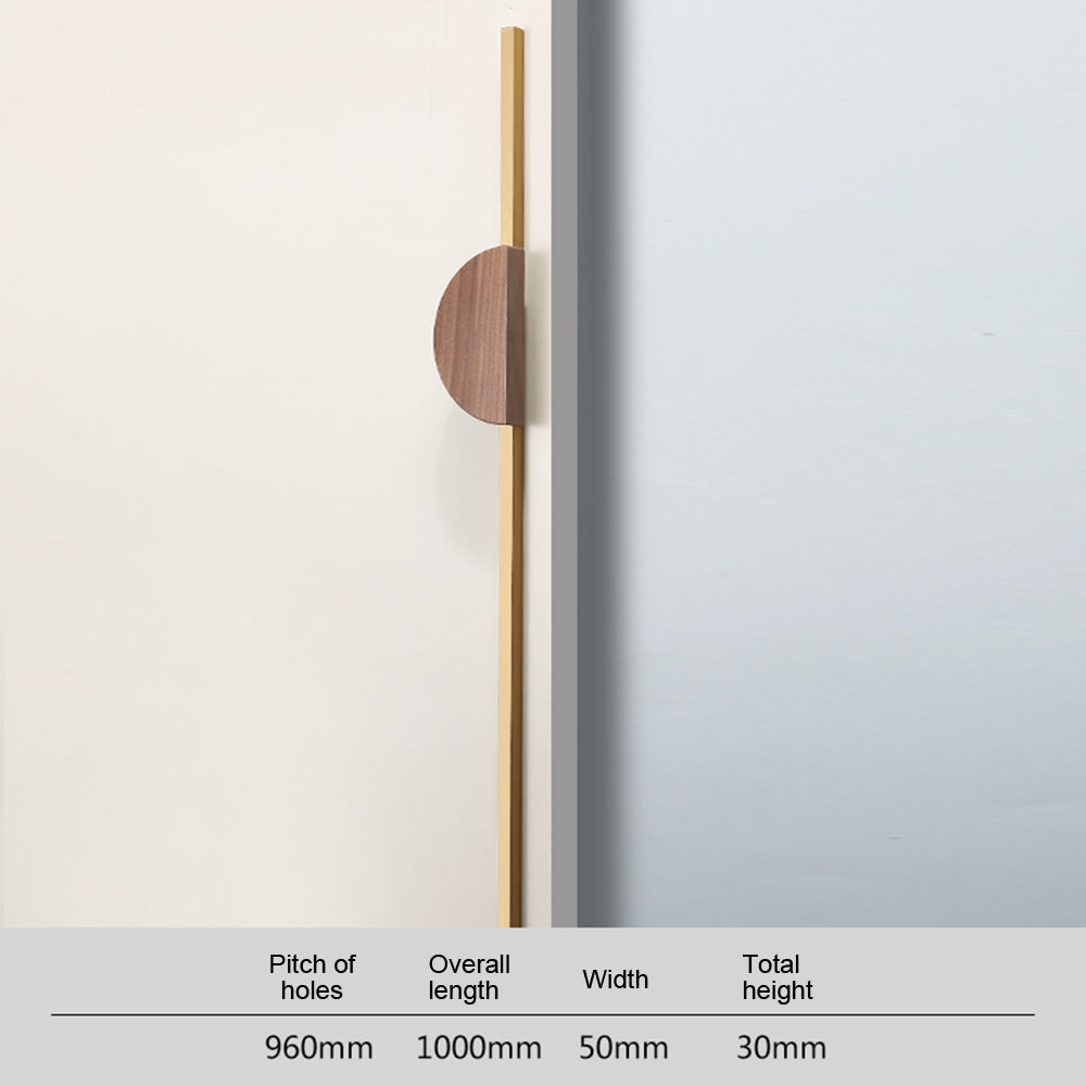 Comforsyco 1Paired Semicircle Wood Cabinet Pulls with Brass Bar