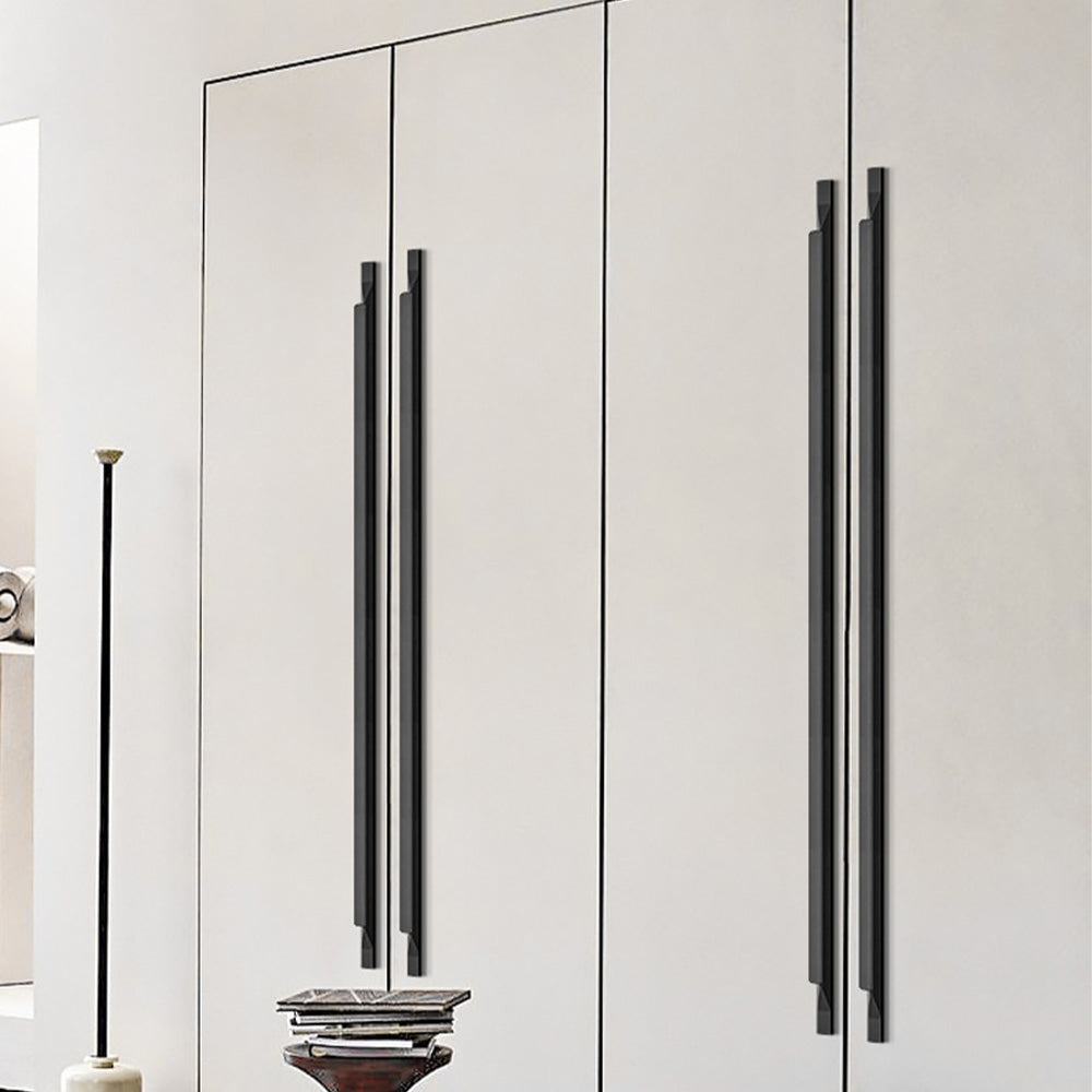 Comforsyco 2 Pack Aluminum Edge Pull Cabinet Handles