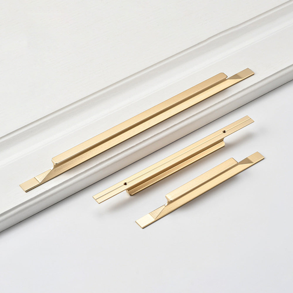 Comforsyco 2 Pack Aluminum Edge Pull Cabinet Handles