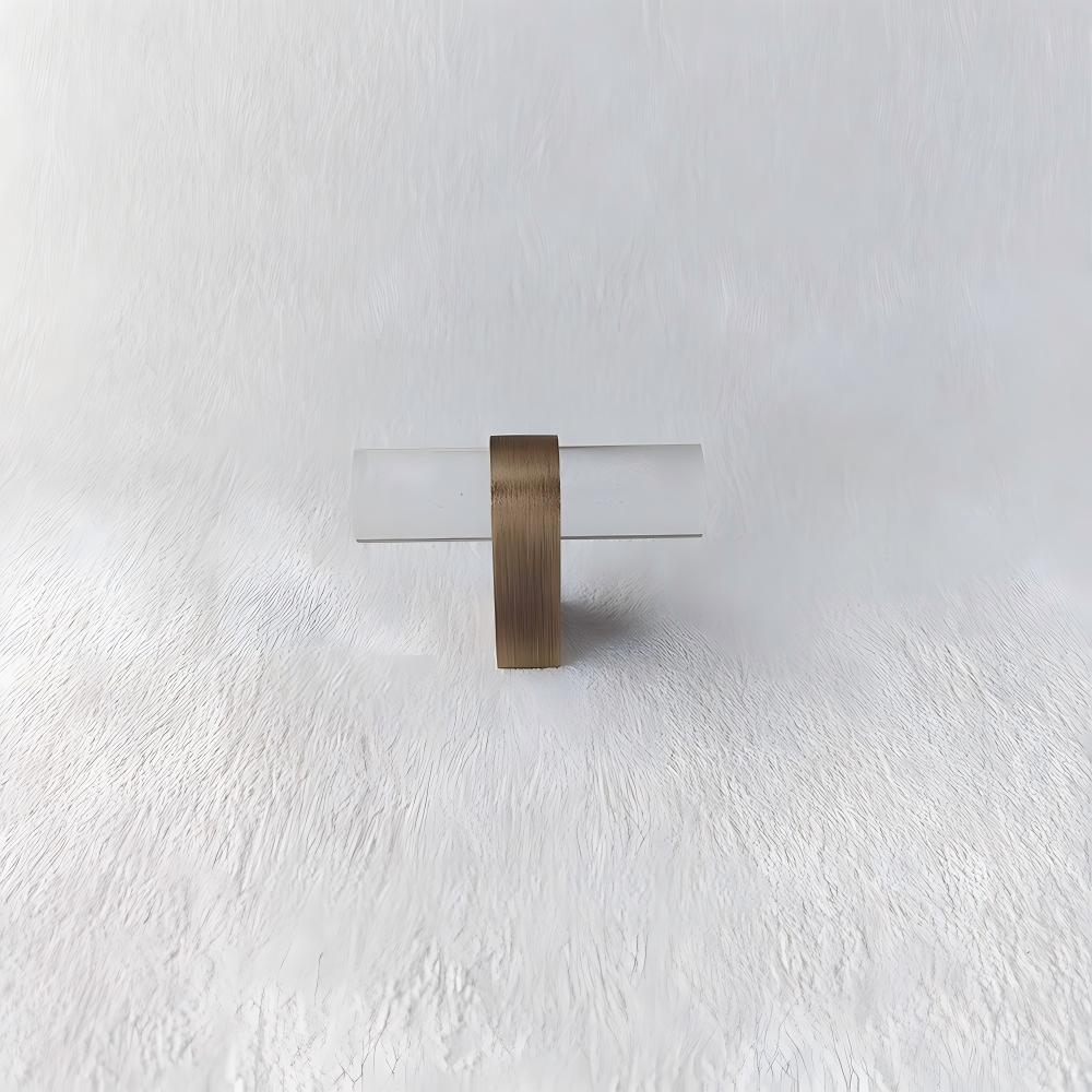 Comforsyco Acrylic Round Bar Drawer Pulls and Cabinet Handles with Brass
