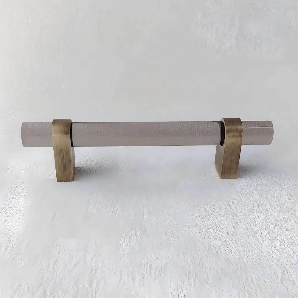 Comforsyco Acrylic Round Bar Drawer Pulls and Cabinet Handles with Brass