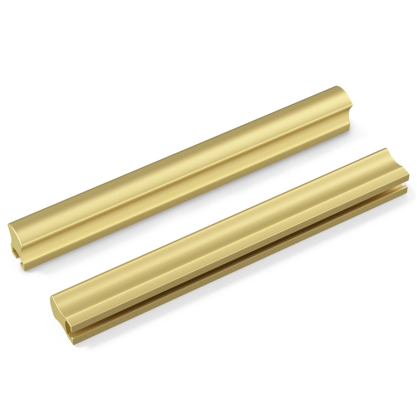Comforsyco Adjustable Cabinet Finger Pulls, Black / Brushed Brass Handles