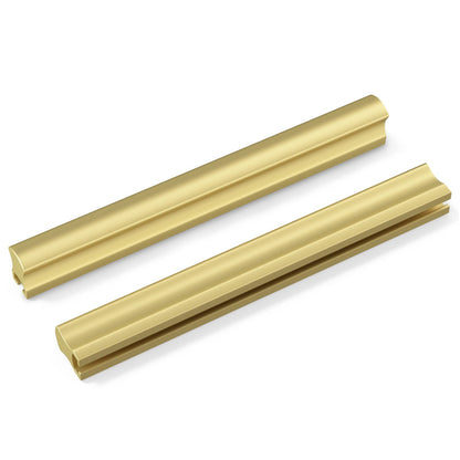 Comforsyco Adjustable Cabinet Finger Pulls, Black / Brushed Brass Handles