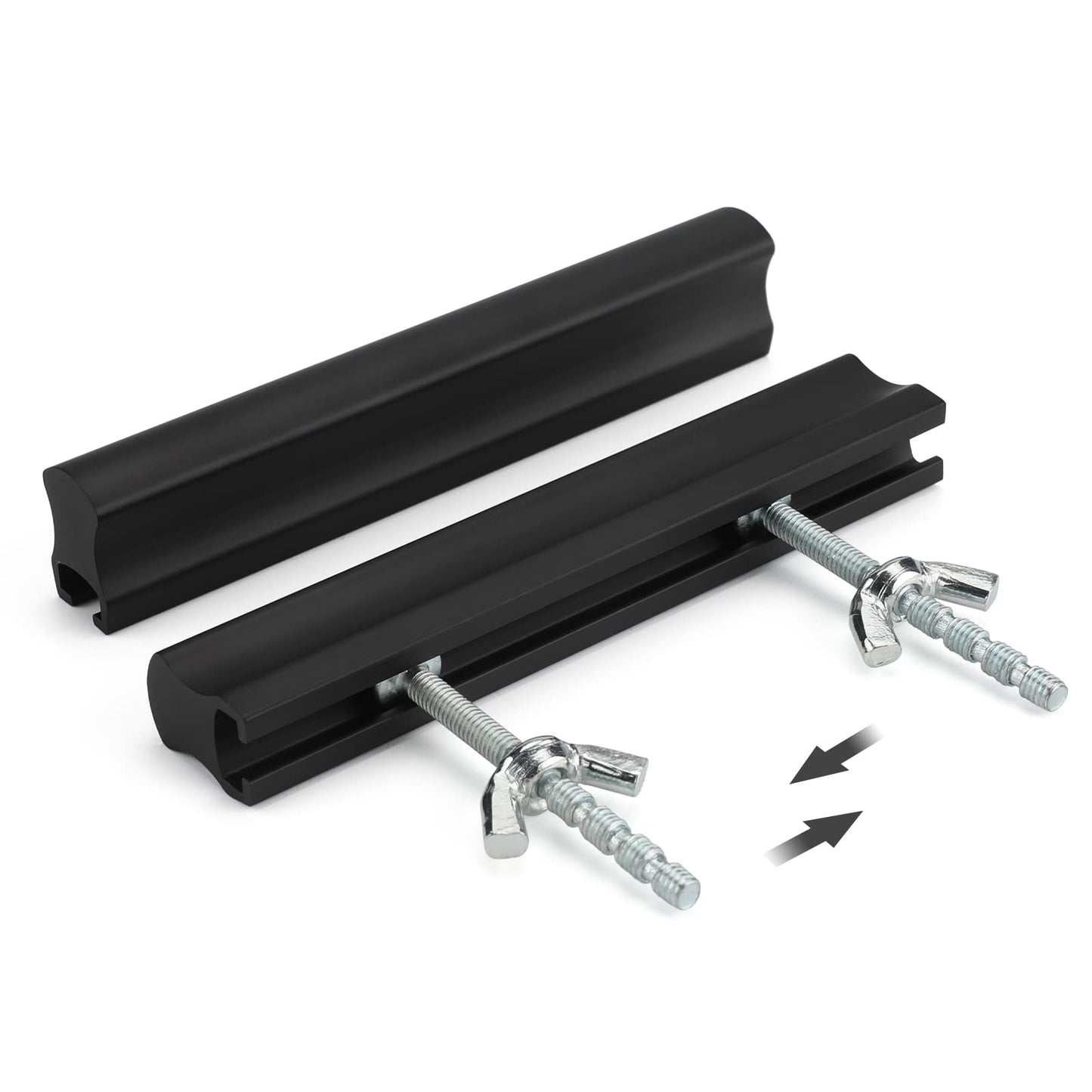 Comforsyco Adjustable Cabinet Finger Pulls, Black / Brushed Brass Handles