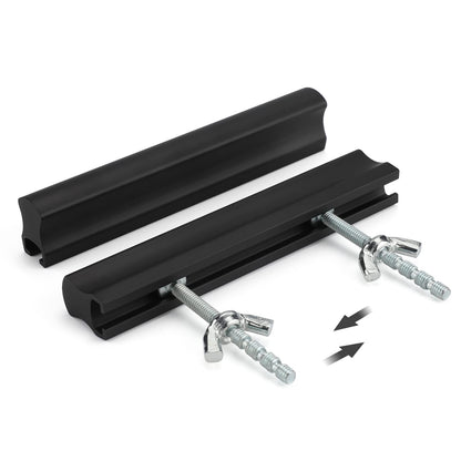 Comforsyco Adjustable Cabinet Finger Pulls, Black / Brushed Brass Handles