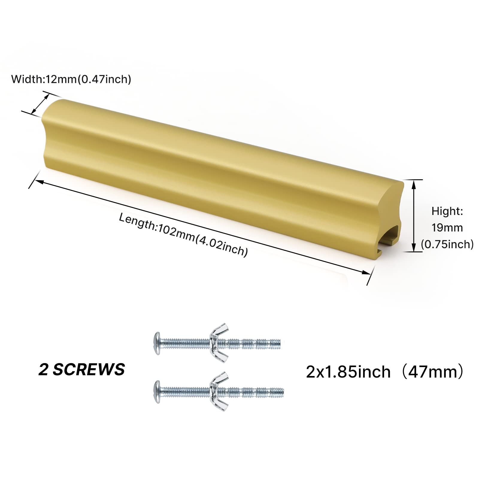 Comforsyco Adjustable Cabinet Finger Pulls, Black / Brushed Brass Handles