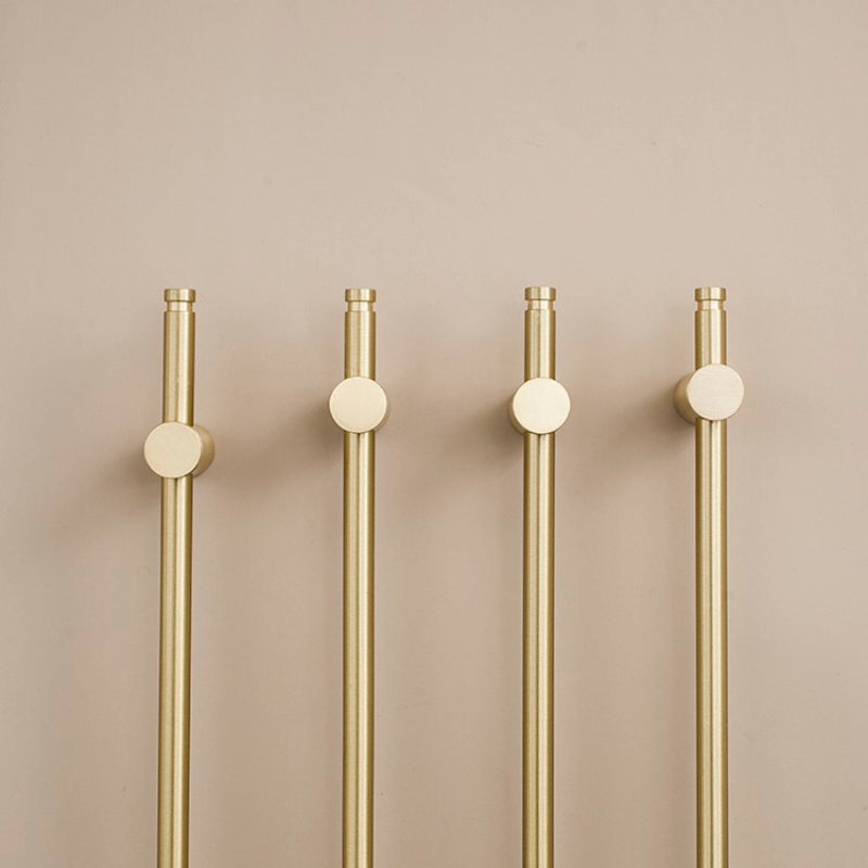 Comforsyco Adjustable Long Round Bar Cabinet Pulls, Gold / Brushed Brass Finish