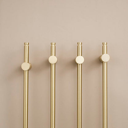 Comforsyco Adjustable Long Round Bar Cabinet Pulls, Gold / Brushed Brass Finish